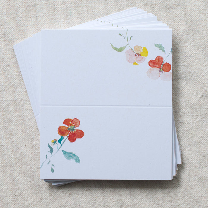 Pansies Place Cards, Set of 24