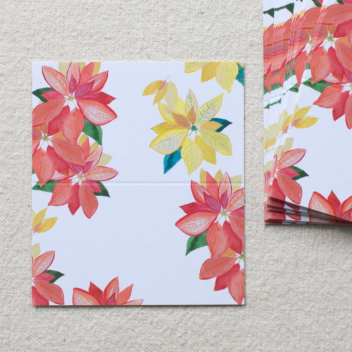 Poinsettia Place Cards, Set of 24