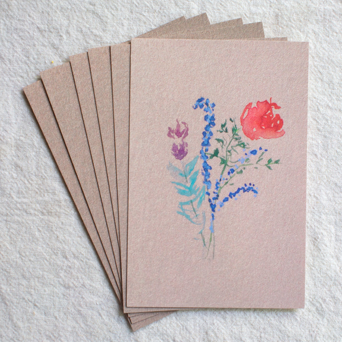 Rose + Lavender Bouquet Postcards, set of 6
